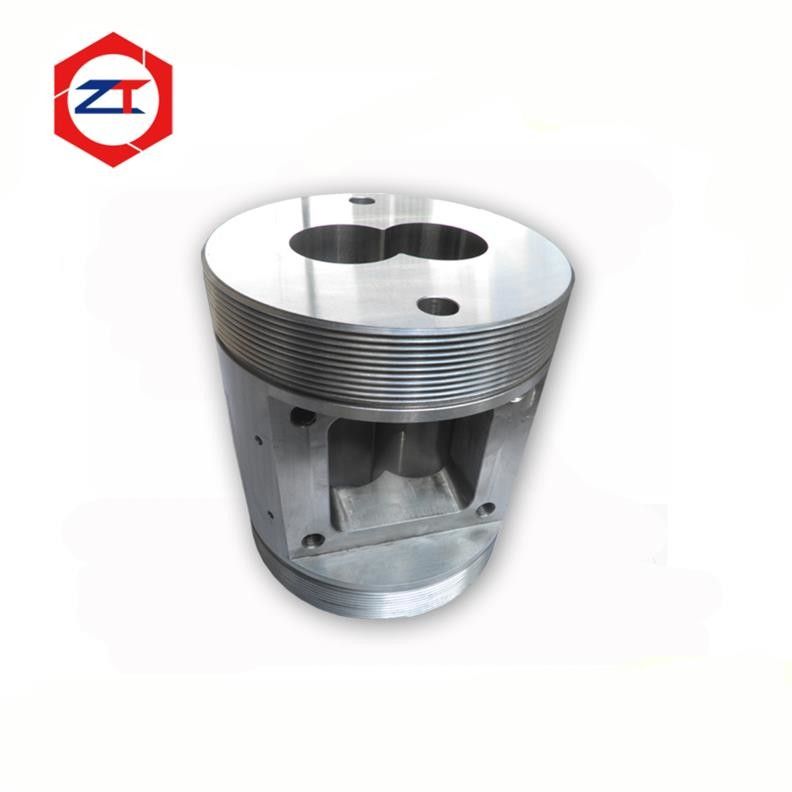 55mm Hole Animal Food Extruder Spare Parts Feeder Twin Screw Barrel 45 Steel+6542 Materials