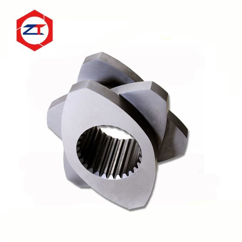 Melting Zone Extruder Screw Elements Tool Steel / 38CrMOAla Material High Hardenability OD 71mm Cpm Pellet Mill Parts