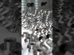 Twin screw extruder screw segments packaged and shipped